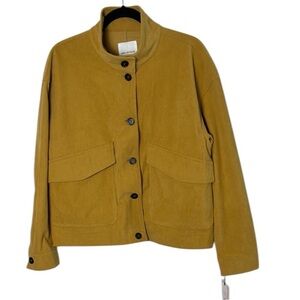 NWT Avec Les Filles ,oversized corduroy tan Jacket,M /L,Tan boxy  PTP 22” EC
